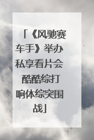 《风驰赛车手》举办私享看片会 酷酷综打响体综突围战