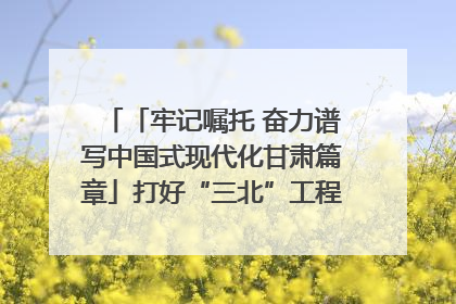 「牢记嘱托 奋力谱写中国式现代化甘肃篇章」打好“三北”工程攻坚战 筑牢国家西部生态安全屏障