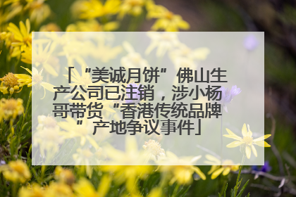 “美诚月饼”佛山生产公司已注销，涉小杨哥带货“香港传统品牌”产地争议事件