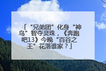 “兄弟团”化身“神鸟”智夺灵珠，《奔跑吧13》今晚“百谷之王”花落谁家？