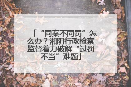 “同案不同罚”怎么办？湘阴行政检察监督着力破解“过罚不当”难题