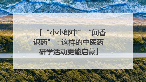 “小小郎中”“闻香识药”：这样的中医药研学活动更能启蒙