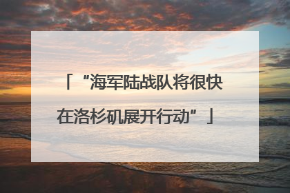 “海军陆战队将很快在洛杉矶展开行动”
