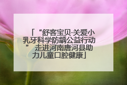 “舒客宝贝·关爱小乳牙科学防龋公益行动” 走进河南唐河县助力儿童口腔健康