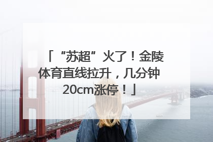 “苏超”火了！金陵体育直线拉升，几分钟20cm涨停！