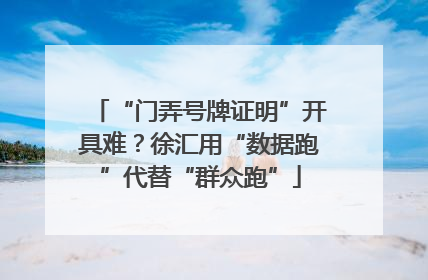 “门弄号牌证明”开具难？徐汇用“数据跑”代替“群众跑”