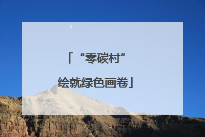 “零碳村” 绘就绿色画卷