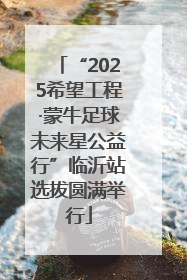 “2025希望工程·蒙牛足球未来星公益行”临沂站选拔圆满举行
