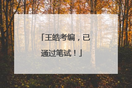 王皓考编，已通过笔试！