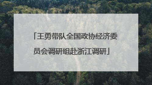 王勇带队全国政协经济委员会调研组赴浙江调研