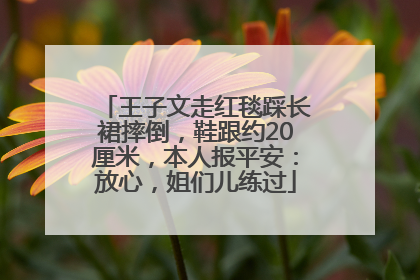 王子文走红毯踩长裙摔倒，鞋跟约20厘米，本人报平安：放心，姐们儿练过