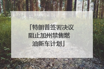特朗普签署决议 阻止加州禁售燃油新车计划