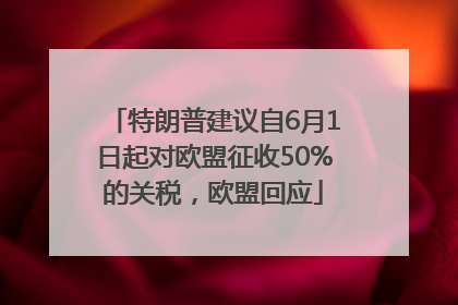 特朗普建议自6月1日起对欧盟征收50%的关税，欧盟回应