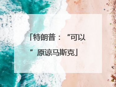 特朗普：“可以”原谅马斯克