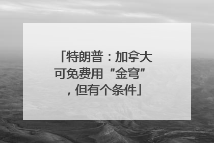 特朗普：加拿大可免费用“金穹”，但有个条件