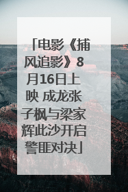 电影《捕风追影》8月16日上映 成龙张子枫与梁家辉此沙开启警匪对决