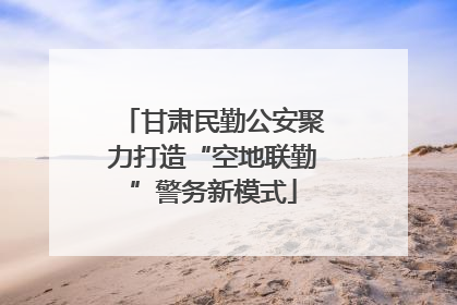 甘肃民勤公安聚力打造“空地联勤”警务新模式