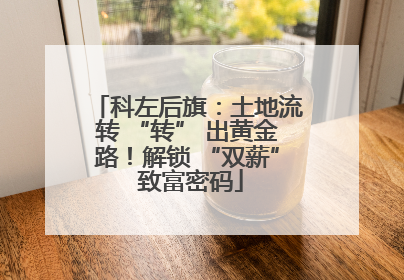 科左后旗：土地流转 “转” 出黄金路！解锁 “双薪” 致富密码