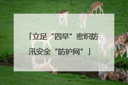 立足“四早”密织防汛安全“防护网”
