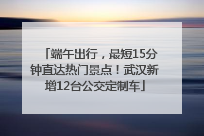 端午出行，最短15分钟直达热门景点！武汉新增12台公交定制车