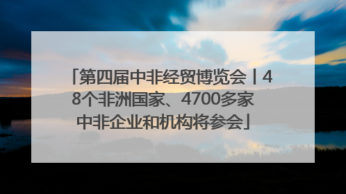 第四届中非经贸博览会丨48个非洲国家、4700多家中非企业和机构将参会