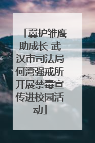 翼护雏鹰助成长 武汉市司法局何湾强戒所开展禁毒宣传进校园活动