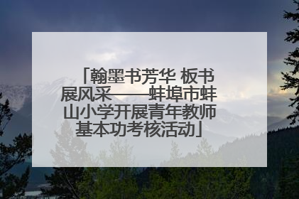 翰墨书芳华 板书展风采——蚌埠市蚌山小学开展青年教师基本功考核活动
