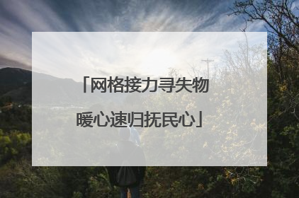 网格接力寻失物 暖心速归抚民心