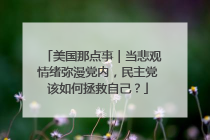 美国那点事｜当悲观情绪弥漫党内，民主党该如何拯救自己？