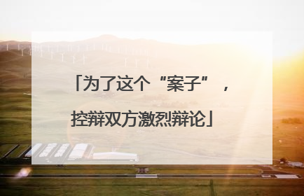 为了这个“案子”，控辩双方激烈辩论