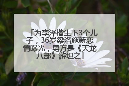 为李泽楷生下3个儿子，36岁梁洛施新恋情曝光，男方是《天龙八部》游坦之