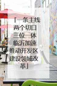 一条主线 两个切口 三位一体 临沂加速推动开发区建设领域改革