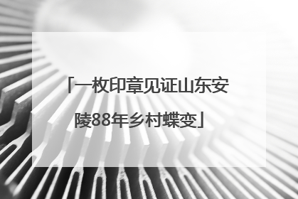 一枚印章见证山东安陵88年乡村蝶变