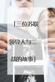 三位苏联领导人与二战的故事