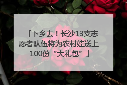 下乡去！长沙13支志愿者队伍将为农村娃送上100份“大礼包”