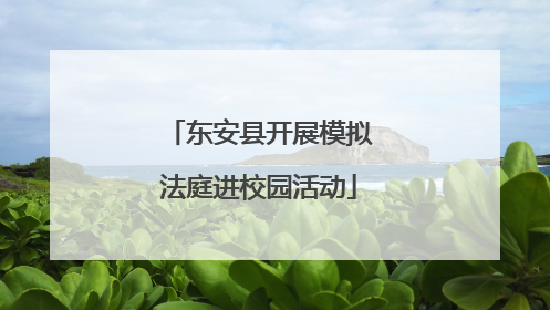 东安县开展模拟法庭进校园活动
