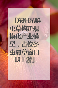 东阳光鲜虫草构建规模化产业模型，占位冬虫夏草窗口期上游