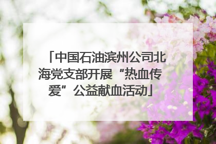 中国石油滨州公司北海党支部开展“热血传爱”公益献血活动