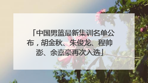 中国男篮最新集训名单公布，胡金秋、朱俊龙、程帅澎、余嘉豪再次入选
