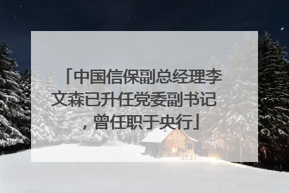 中国信保副总经理李文森已升任党委副书记，曾任职于央行