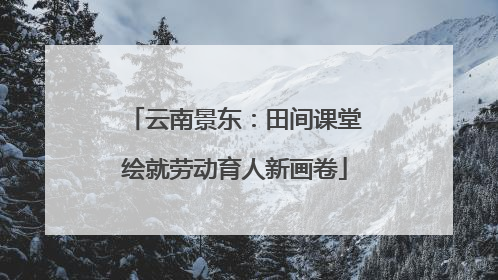 云南景东：田间课堂绘就劳动育人新画卷