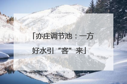 亦庄调节池：一方好水引“客”来