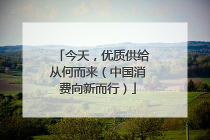 今天，优质供给从何而来（中国消费向新而行）