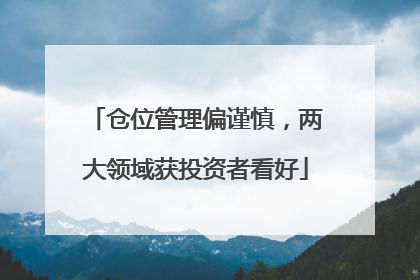 仓位管理偏谨慎，两大领域获投资者看好