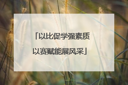 以比促学强素质 以赛赋能展风采