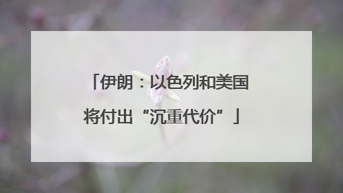 伊朗：以色列和美国将付出“沉重代价”