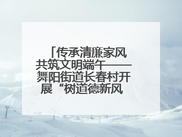 传承清廉家风 共筑文明端午——舞阳街道长春村开展“树道德新风 扬端午文化”主题活动