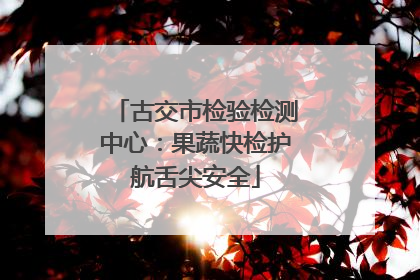 古交市检验检测中心：果蔬快检护航舌尖安全