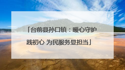 台前县孙口镇：暖心守护践初心 为民服务显担当