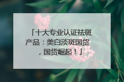 十大专业认证祛斑产品：美白淡斑国货，国货崛起！